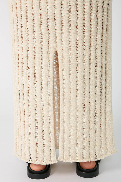 laddered maxi skirt / ecru natural