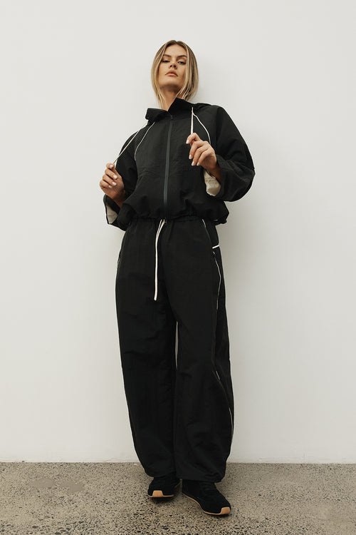 parka jacket / black|natural