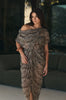 truss maxi dress / stone|chocolate|moss print