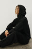 line hooded sweat / dark charcoal marle