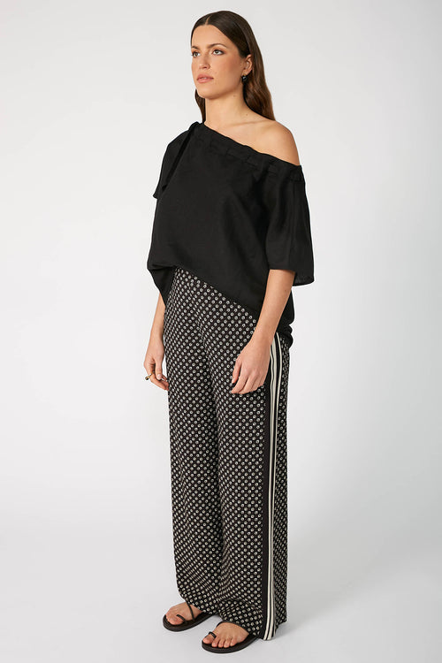 glow pant / black border print