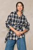 latching shirt / navy | ecru plaid