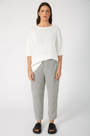 dessa pant / ecru|black stripe