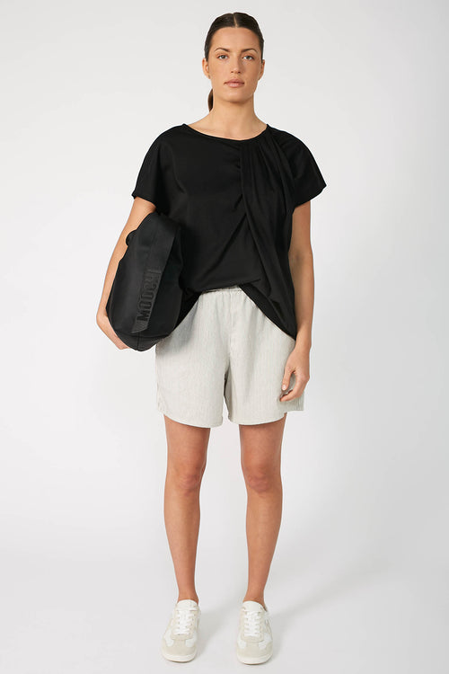 actually denim short / ecru|black pinstripe