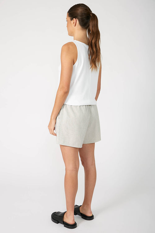 actually denim short / ecru|black pinstripe