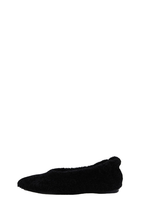 aim shearling ballet flat / black
