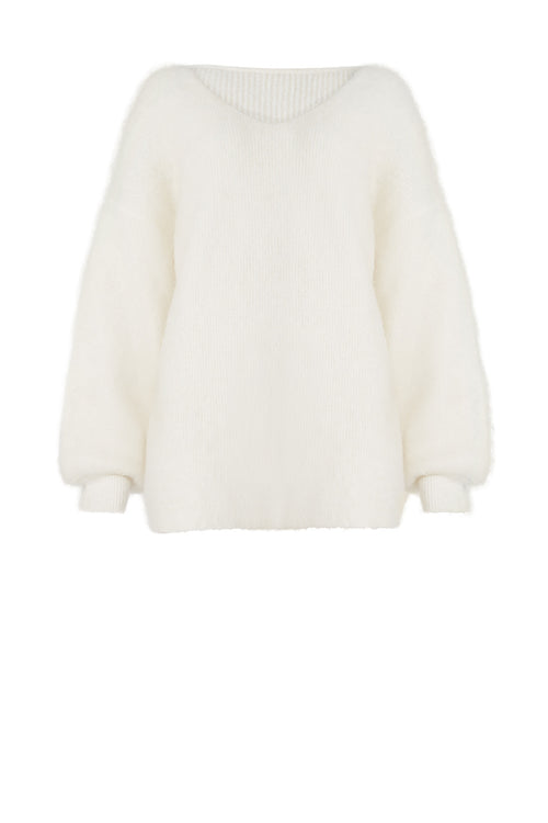 inform v neck sweater / brushed ivory cream
