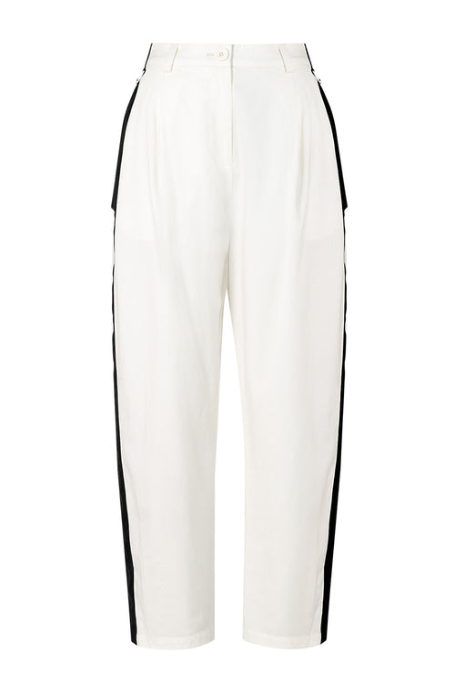 static barrel pant / white|black