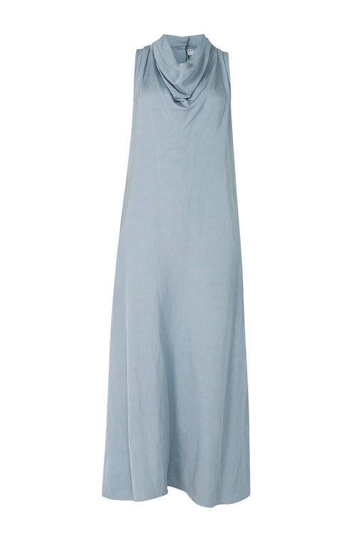 funnelled dress / smokey blue