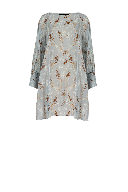 raven dress / blue|tan scatter animal