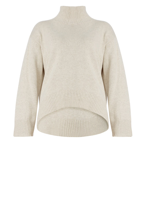 arched polo sweater / sandstone