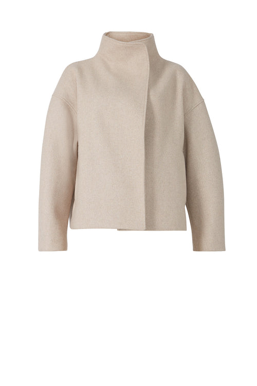 funnel crop coat / sand mist marle