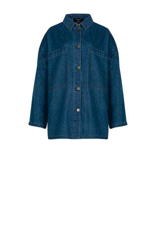 radier shacket / washed indigo