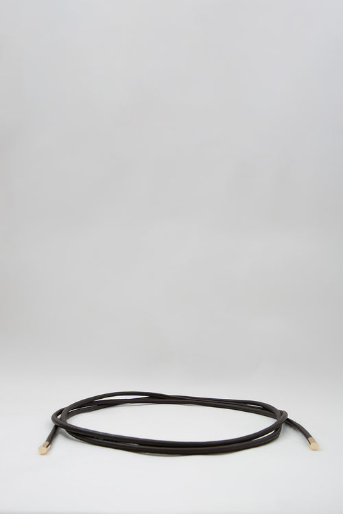 drawn wrap belt / dark chocolate brown