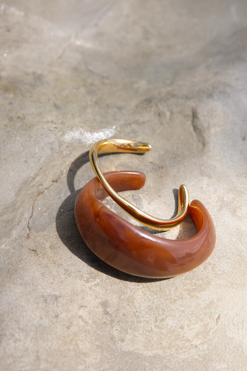 shifting bangle cuff stack / gold