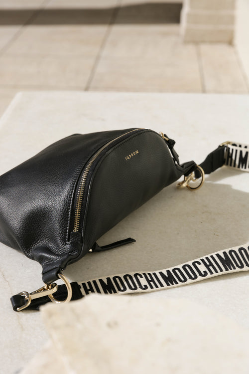 moochi weekender bag strap / black|natural|gold