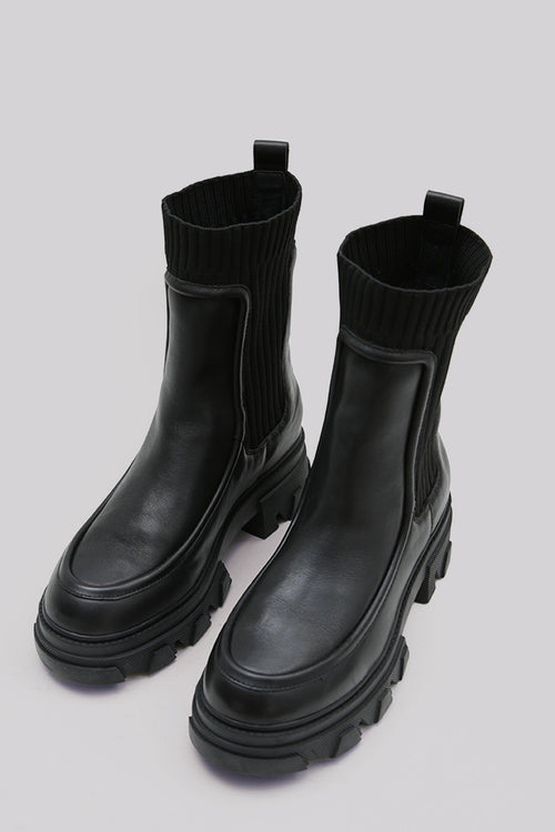 major loafer boot / black