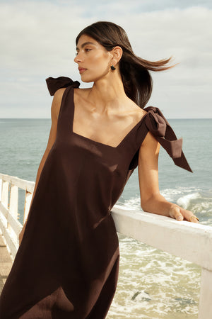 bowie midi dress / chocolate brown