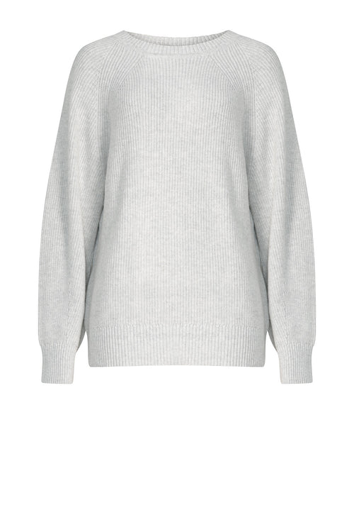 zipped sweater / silver grey