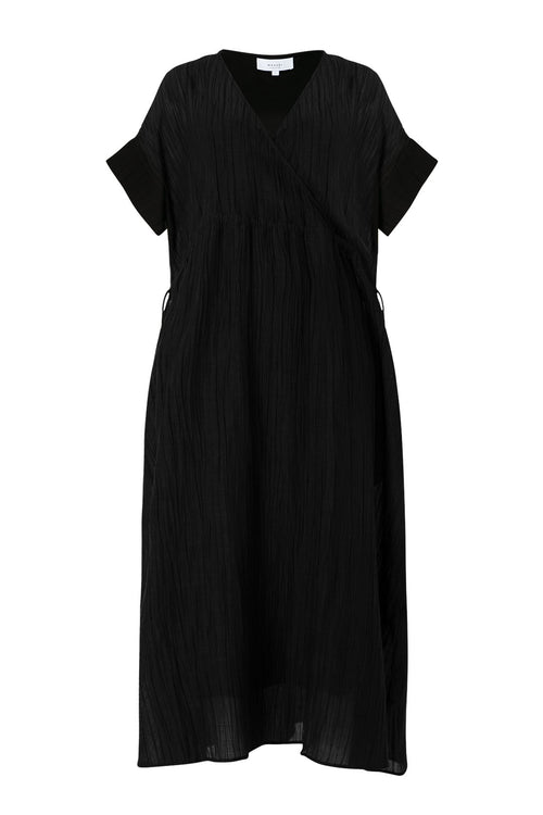 reunited midi dress / black crinkle