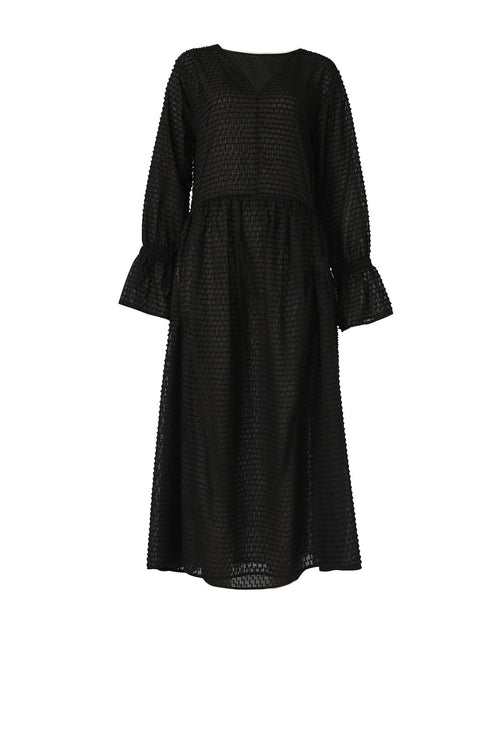 attune midi dress / black