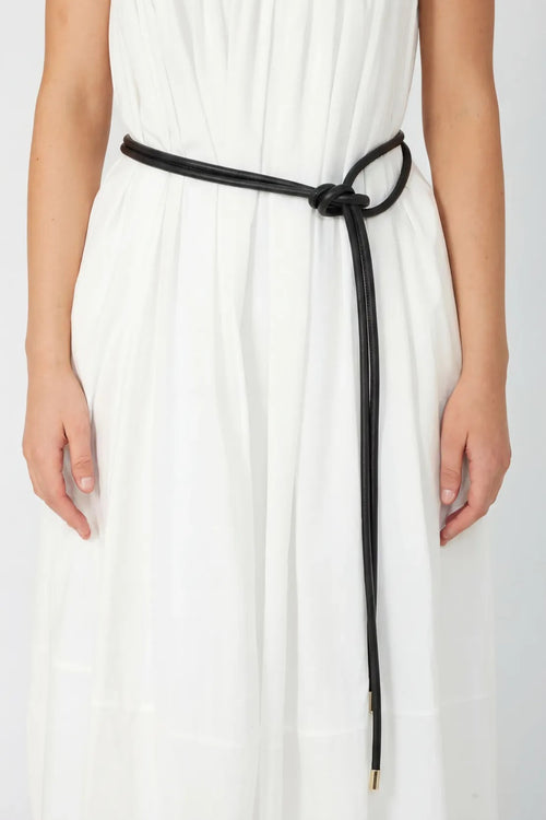 drawn wrap belt / black