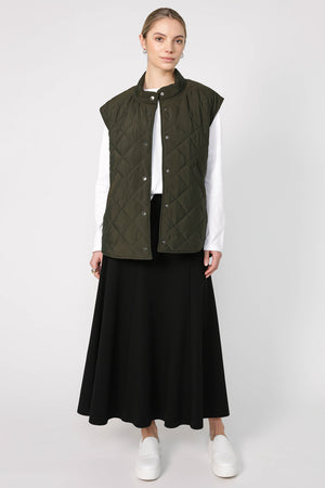 stride vest / dark khaki green