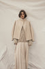 funnel crop coat / sand mist marle