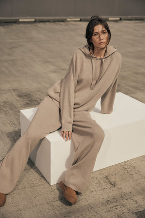 lounge knit pant / pumice marle