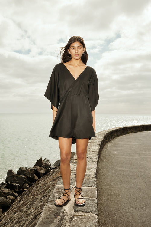 lapsed playsuit / black