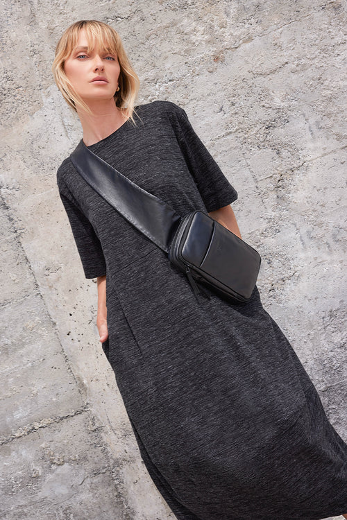 spin dress / charcoal fleck