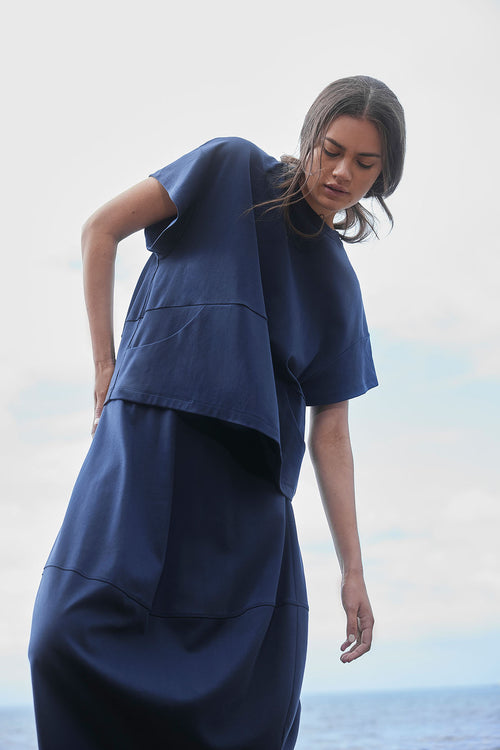 spin skirt / indigo blue