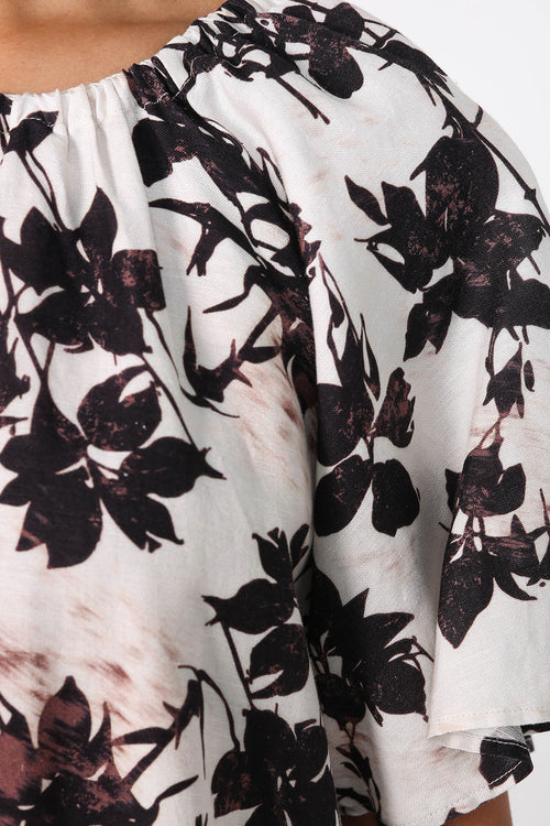 rueful dress / natural|chocolate floral