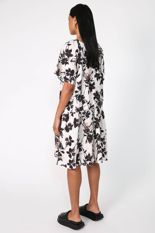 rueful dress / natural|chocolate floral