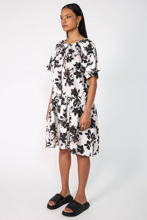 rueful dress / natural|chocolate floral