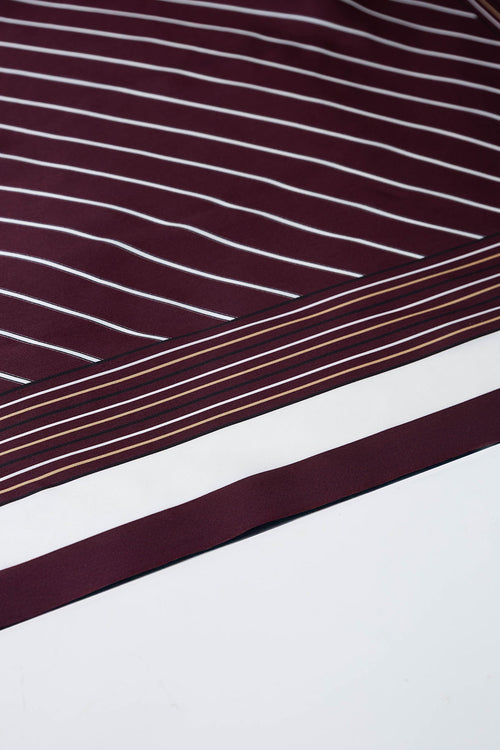 stripe moochi scarf / dark sangria | camel stripe