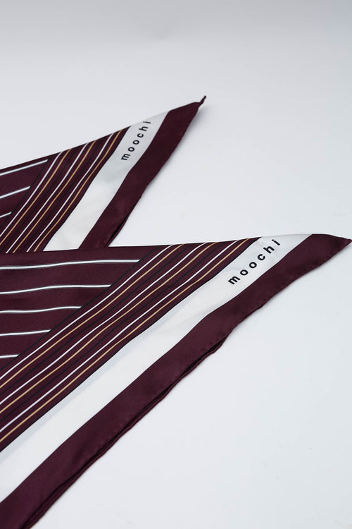 stripe moochi scarf / dark sangria | camel stripe