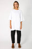 fronted longline tee / white