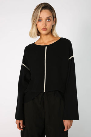 flint sweater / black|natural