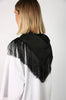 fringed bandana scarf / black