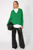step sweater / bright green
