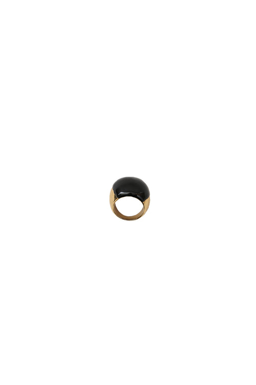 dome dip ring / gold|black