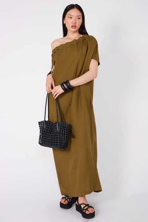 avid tee midi dress / caper olive
