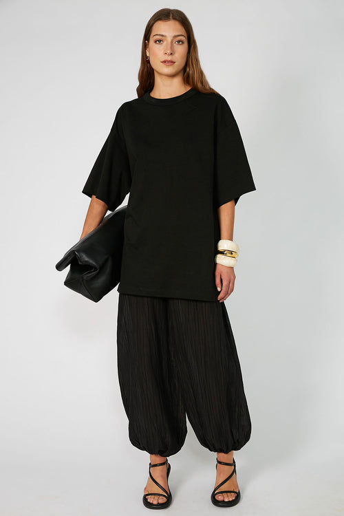 beyond pant / black crinkle