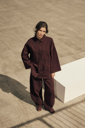 radier shacket / dark sangria red