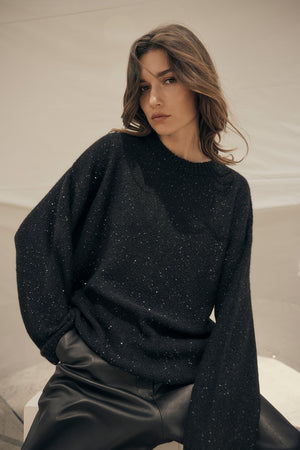 server sequin sweater / black