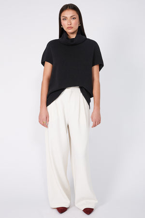 sphere polo sweater / black