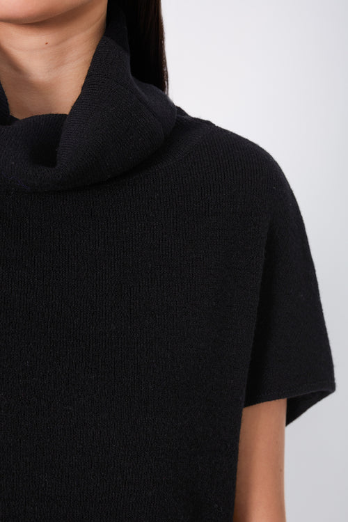 sphere polo sweater / black