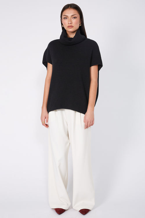 sphere polo sweater / black