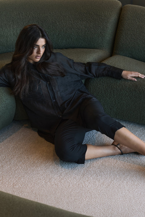 highlight capri pant / black